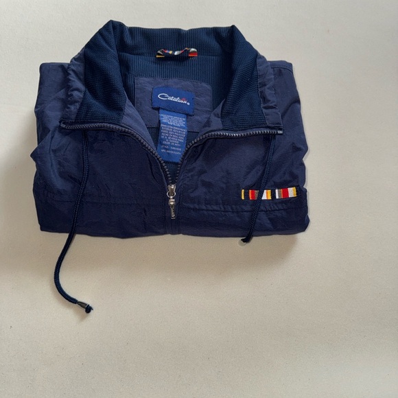 Catalina Jackets & Blazers - Catalina Kids Navy Raincoat with Colorful Stripes